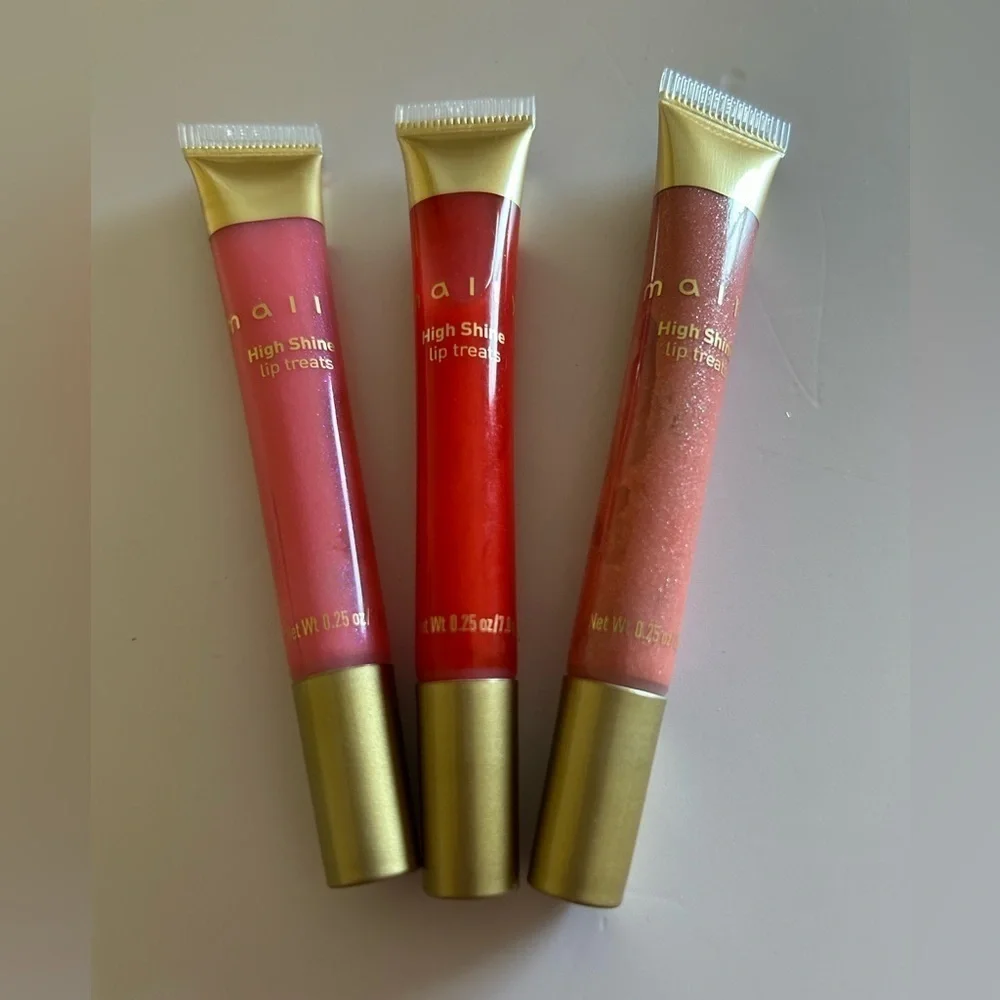 Mally Beauty High Shine Lip Treats (LOT OF 3 + Gift Bag) NEW / STOCKING STUFFERS